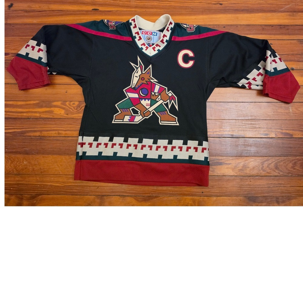 Vintage Phoenix Coyotes CCM Tkachuk 7 Kachina Jersey Boys S/M Black NHL Hockey